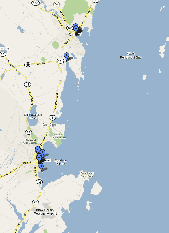 Camden Maine Day Sail map